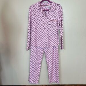 2-pc pajamas by Adonna pink white print Pants & Long sleeve top L/XL